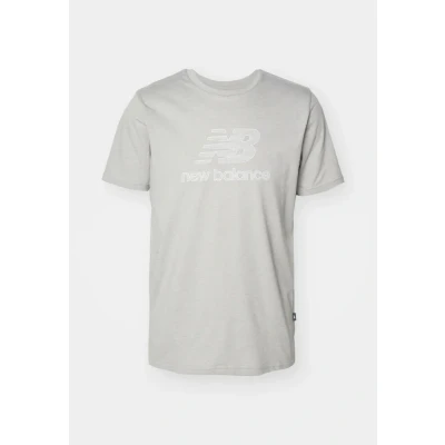 Afbeelding van New Balance Heathertech LOGO Tshirt print, Heren, Maat: Small, Grey