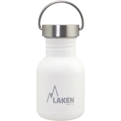Afbeelding van RVS fles Basic Steel Bottle 350ml S/S Cap Wit