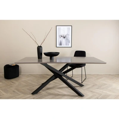 Afbeelding van Svea Zilo rechthoekige eettafel 180 x 90 cm grijs/zwart Hout