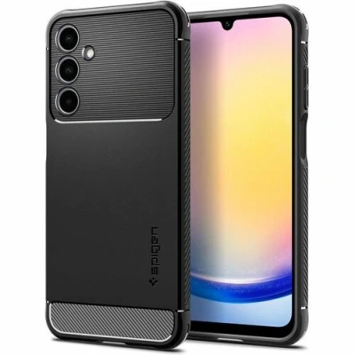 Afbeelding van Samsung Galaxy A25 Hoesje Siliconen en TPU (zacht) Spigen Softcase/Backcover Zwart Telefoonhoesje Shockproof/Valbescherming