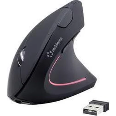 Afbeelding van Renkforce RF WM 322 Ergonomische muis Radiografisch Optisch Zwart 5 Toetsen 1600 dpi Ergonomisch, Oplaadbaar