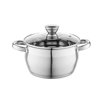 Afbeelding van FLORINA Roestvrijstalen Pan (3,4 l) 20 cm I Kookpan OLIVER Met Glazen Deksel Maatbeker Vaatwasmachinebestendig Pastapan, Soeppan, Pastapan Ideaal voor Alle Kookplaten en Inductie