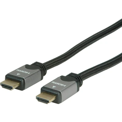 Afbeelding van ROLINE HDMI HighSpeed kabel met Ethernet, M/M, zwart / zilver, 7,5 m