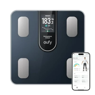 Afbeelding van eufy Slimme personenweegschaal C20, digitale lichaamsvetweegschaal, groot TFT display, bluetooth, 16 meetwaarden voor gewicht, BMI enz., multi modi, hoge precisie