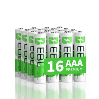 Afbeelding van EBL AAA oplaadbare batterijen 1100mAh 16 stuks Ni Mh batterij, hoge capaciteit en lange levensduur