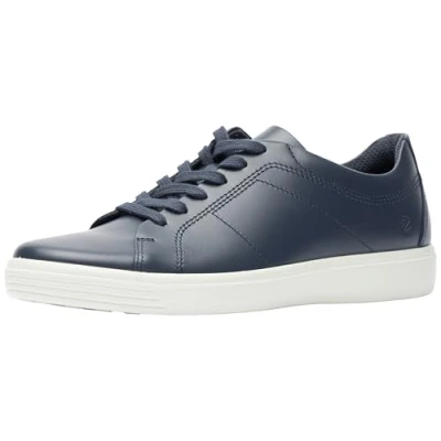 Afbeelding van ECCO leren heren sneakers donkerblauw Maat 42 Uitneembare zool