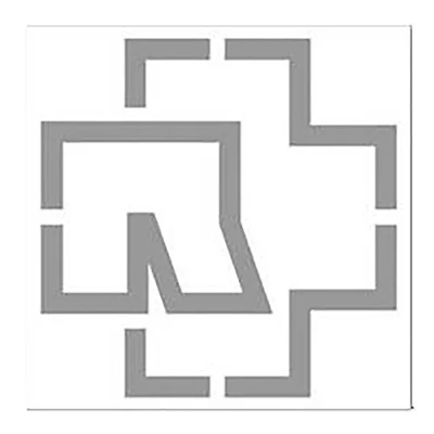 Afbeelding van Rammstein sticker &quot;Logo&quot; 100x100mm zilver, officiële band merchandise (vrijstaand)