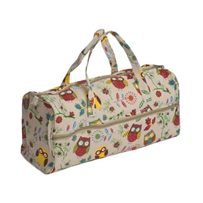 Afbeelding van Hobby Gift Exclusieve breizak, projectopslag, reiskoffer, garenhouder, gehaakte tas, 16 x 43 19 cm, uil