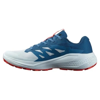 Afbeelding van Salomon Alphaglide Trail hardloopschoenen, Heren, Maat: 46, Ballad blue/dark blue/fiery red Textiel/ synthetisch