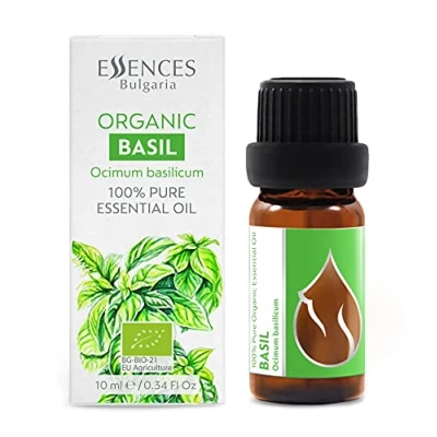 Afbeelding van Essences Bulgaria Biologische basilicum Essentiële Olie 10ml Ocimum 100% Puur en Natuurlijk Onverdund Therapeutische kwaliteit Familiebedrijf Met stoom gedestilleerd Niet GMO