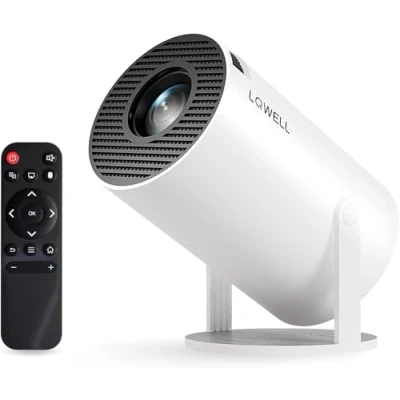 Afbeelding van LQWELL Mini Projector, Ondersteunt Wifi 6, BT5.0 met 11.0 Android OS, Automatische Keystone Correctie, 220 graden, 130 Inch Display voor Telefoon/PC/Schoot/Stick, 4K Home Cinema Projector HDMI