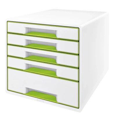Afbeelding van Ladenblok Leitz WOW Cube 5 laden wit/groen