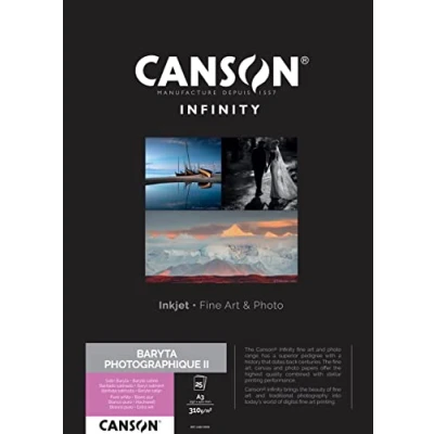 Afbeelding van Canson Infinity baryta Photographique II, digitaal papier, vintage design, gesatineerd, 310 g, vel, A3 29,7 x 42 cm, zuiver wit, 25 vellen