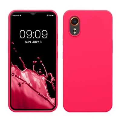 Afbeelding van kwmobile telefoonhoesje geschikt voor Samsung Galaxy Xcover7 Hoesje met siliconen coating Smartphone case in neon roze