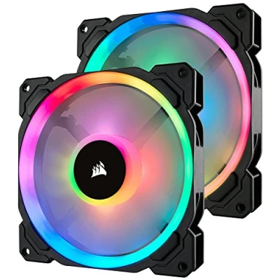 Afbeelding van Corsair Ll Series, Ll140 Rgb, 140Mm Dual Light Loop Rgb Pwm Fan, 2 Fan Pack Met Verlichtingsknoop Pro,zwart