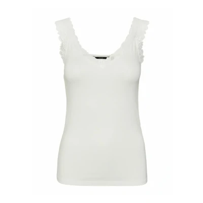 Afbeelding van VERO MODA singlet VMROSA met kant wit