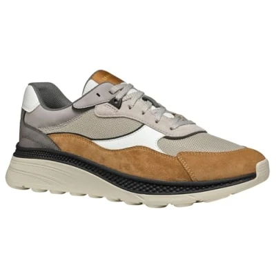 Afbeelding van Geox Spherica Actif Sneakers laag, Heren, Maat: 39, Sand toffee Textiel/ synthetisch