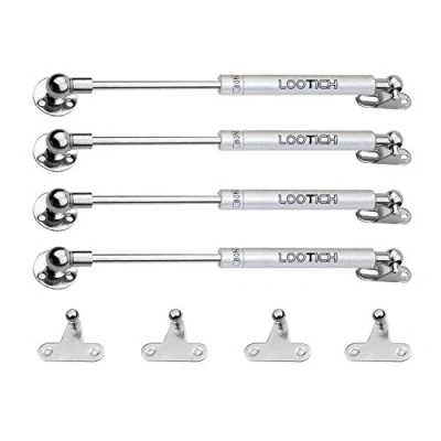Afbeelding van LOOTICH 80N Stalen Automatische Dekselsteun voor Keukenkast Kastdeur Klep Speelgoedkist Hydraulische veer Gaszuiger Scharnieren met Zachte Sluiting 4 Pcs