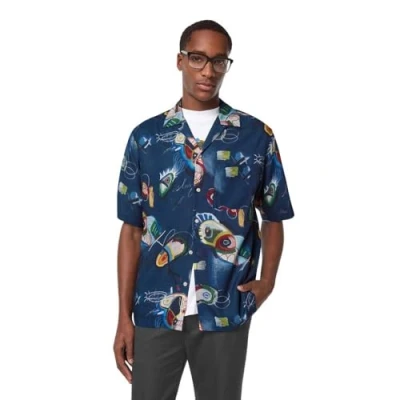 Afbeelding van Scotch &amp; Soda Overhemd, Heren, Maat: Medium, Marine mehrfarbig