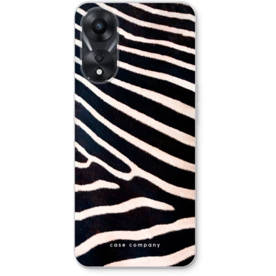 Afbeelding van Case Company® hoesje geschikt voor Oppo A78 5G Zebra Soft Cover Telefoonhoesje Bescherming aan alle Kanten en Schermrand