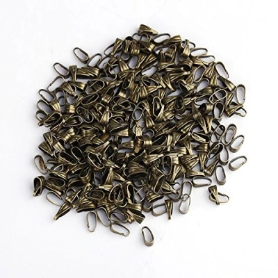 Afbeelding van 300 knijpclips sluitingen Bail Snap legering hanger plug voor hangers sieraden DIY maken (donkerbrons)