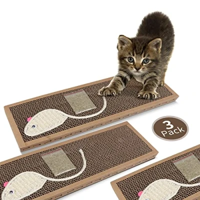 Afbeelding van Krabplank Kattenspeelgoed Krabmeubel Krabmat Tweezijdig Karton Sisal Catnip