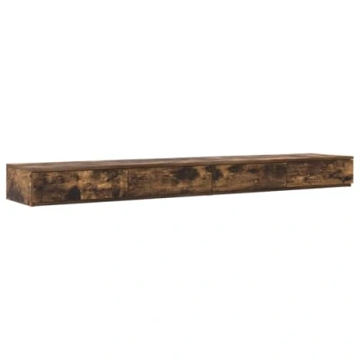 Afbeelding van vidaXL Nachtkastjes Gerookt eiken Massief hout 200 x 36.5 16.5 cm