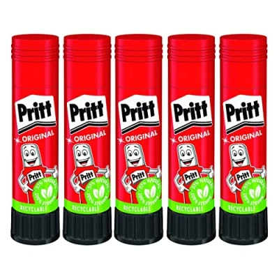 Afbeelding van Pritt lijmstift, veilige en kindvriendelijke lijm voor knutselen, sterke school kantoor, 5x 11 g lijmstift