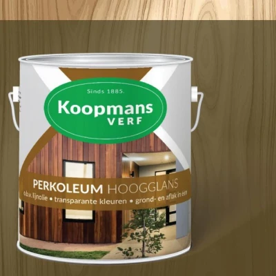 Afbeelding van Koopmans Perkoleum Hoogglans Transparant 2,5 ltr 214 donkereiken Buitengevel &amp; Tuin