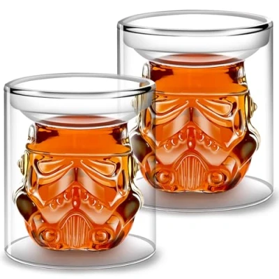 Afbeelding van Creatieve Whisky Sobriety Glazen, Kolf Karaf, Karaf voor wijn, bourbon, likeur, wodka, Scotch, 150ml geschenken mannen, 2 stuks..