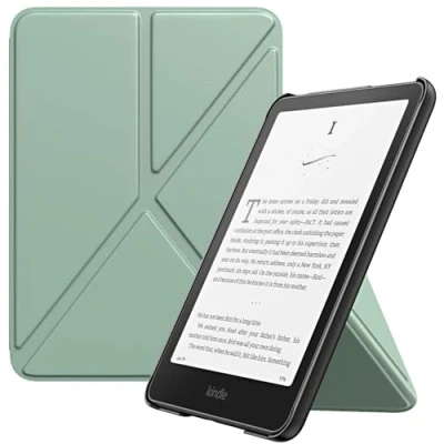 Afbeelding van MoKo Case for All new 7&quot; Kindle Paperwhite (12th Generation 2024) and Colorsoft Signature Edition 2024, Origami Standing Shell with Magnetic PC Back Cover, Agave Green