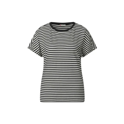 Afbeelding van Street One Gestreiftes Tshirt print, Dames, Maat: 44, Schwarz