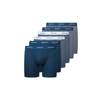 Afbeelding van Snocks MIT LÄNGEREM 6 PACK Boxerbriefs, Heren, Maat: XL, Blau streifen