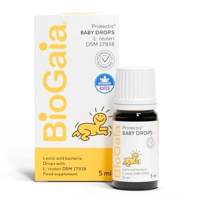 Afbeelding van BioGaia Protectis Baby Druppels, 100 Miljoen Levendige Lactobacillus Reuteri, Zuivelvrij Probioticumsupplement voor Pasgeborenen, Baby&#039;s en Peuters Ondersteuning van de Spijsvertering, Helpt bij het Verlichten Buikgas Ongemak 5ML