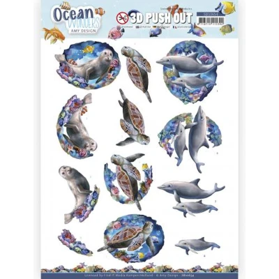 Afbeelding van 3D Push Out Amy Design Ocean Wonders Sea Turtle