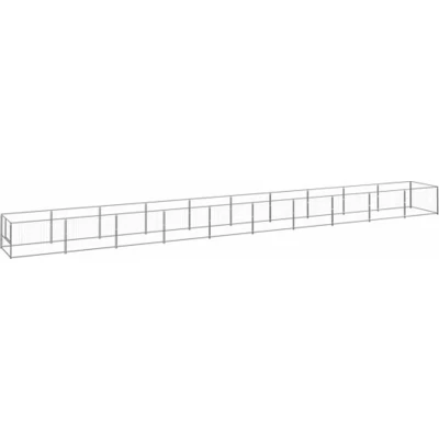 Afbeelding van vidaXL Hondenkennel 10 m² staal zilverkleurig