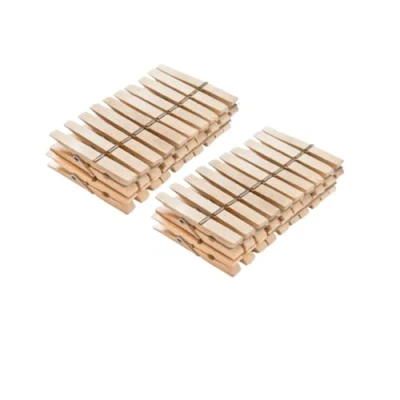Afbeelding van Chinchilla® Wasknijpers, 40 stuks, van gecertificeerd beukenhout, kwaliteit Made in Germany, veelzijdig inzetbaar, om was op te hangen en voor knutselwerk, plasticvrij, duurzaam stabiel