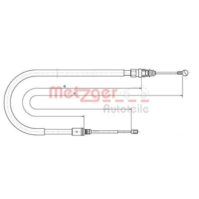 Afbeelding van METZGER 10.6224 Handremkabel Links achter, Rechts achter 2155/1330mm COFLE