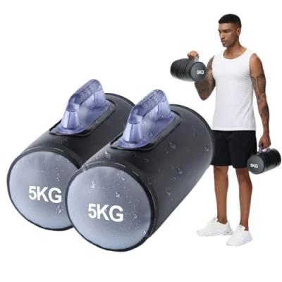 Afbeelding van DEIRIS Waterhalters, Opvouwbare Verstelbare Dumbbell, Duurzame Watergewichtzak, Draagbare Fitnessapparatuur, Gewichten Dumbbells tot 10 KG/Paar, voor krachttraining, Core Training