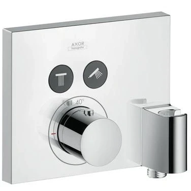 Afbeelding van Axor showerselect inbouw thermostaat vierkant met stopkranen voor 2 douchefuncties inclusief porter en fixfit chroom 36712000