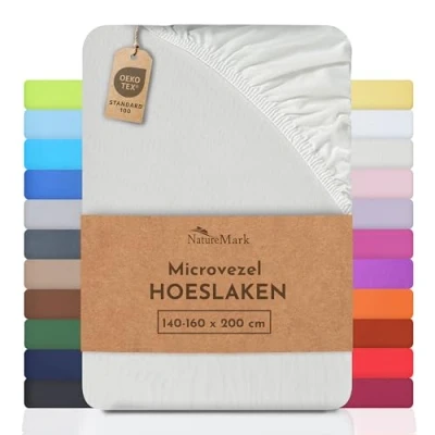 Afbeelding van NatureMark Microvezel SPANNBETTLAKEN voor een speciale prijs! vele maten en kleuren Merkartikelen (140x200 160x200 cm, natuur/crème)