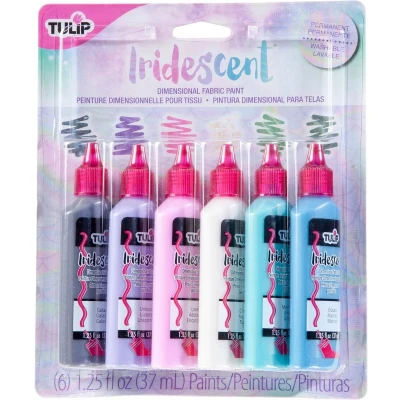 Afbeelding van Tulip Dimensional fabric paint Iridescent 6stuks