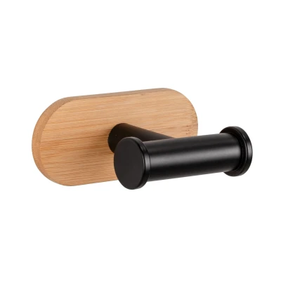 Afbeelding van Wenko Orea Turbo Loc Bamboo handdoekhaak dubbel zwart mat