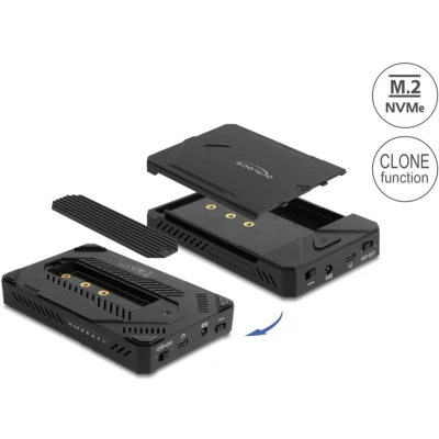 Afbeelding van Delock USB Type C™ Gehäuse für 1 x M.2 NVMe SSD + 2.5″ SATA