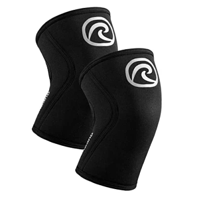 Afbeelding van Rehband 5mm kniebandage krachtsport, voor Cross Fit &amp; zware training, kniebeschermer van 5 mm neopreen, in vele kleuren en maten, unisex, Kleur:Plata/Negro 1 Paar, Maat:M