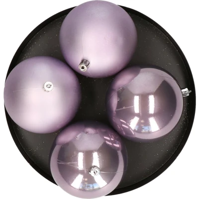Afbeelding van Kerstbal plc d10 cm heide lila 4st kerst Decoris
