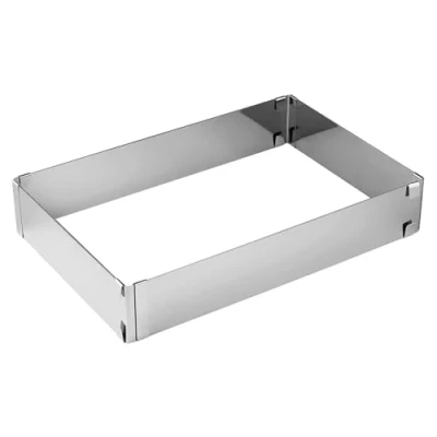 Afbeelding van Zenker flexibele taartvorm en cakevorm om te bakken, verstelbare kookring/ taartring uit roestvrij staal voor verschillende afmetingen van taarten cakes (Maat: 27,5 52 cm x 18,5 43 cm)