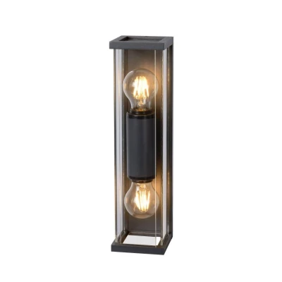 Afbeelding van Lucide CLAIRE MINI Wandlamp Buiten 2xE27 IP54 Antraciet