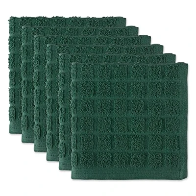 Afbeelding van DII Massief Windowpane Vaatdoek Set, Katoenen Stof, Donkergroen, 12x12