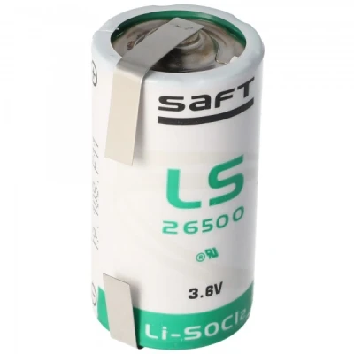 Afbeelding van SAFT LS26500 lithiumbatterij Li SOCI2, C formaat met soldeerlip U vorm